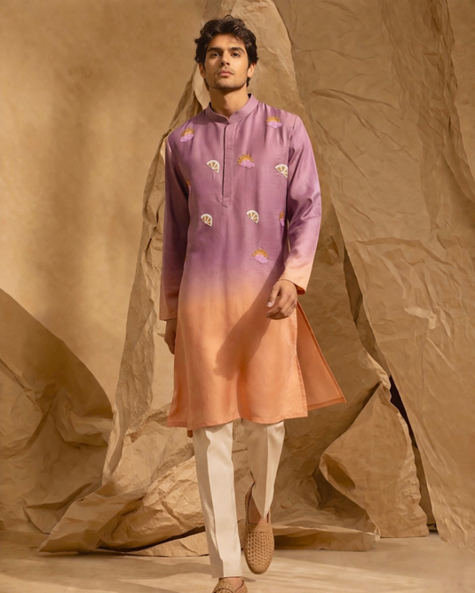 Ombre Tangerine kurta