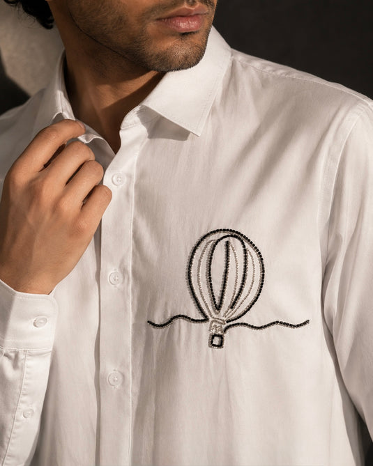 Ascend White Embroidered Shirt
