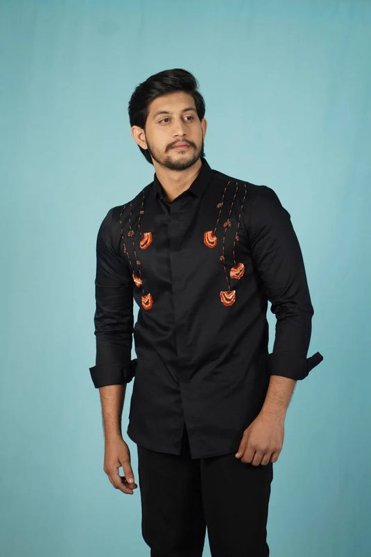 Black Tropique Bloom Shirt