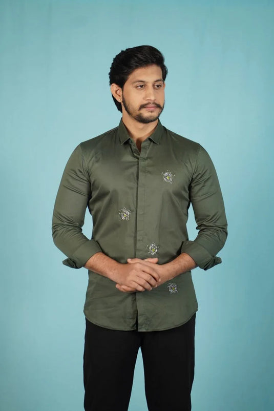 Olive Green Turtle Trail Shirt