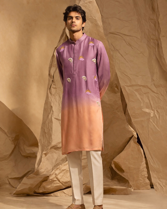 Ombre Tangerine kurta