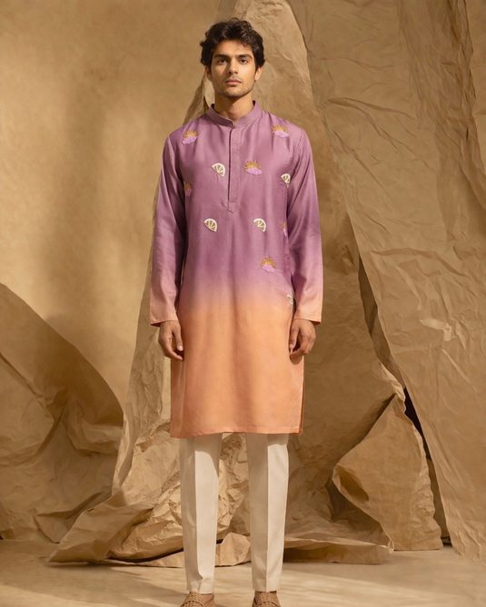 Ombre Tangerine kurta