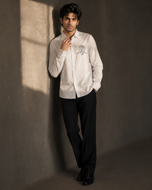 Ascend White Embroidered Shirt