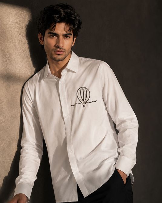 Ascend White Embroidered Shirt