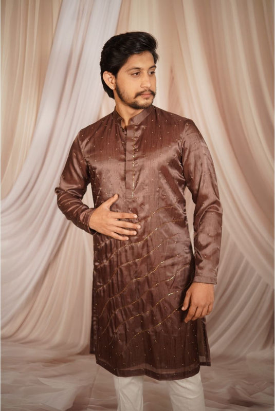 Mocha Bronze Ripple Kurta
