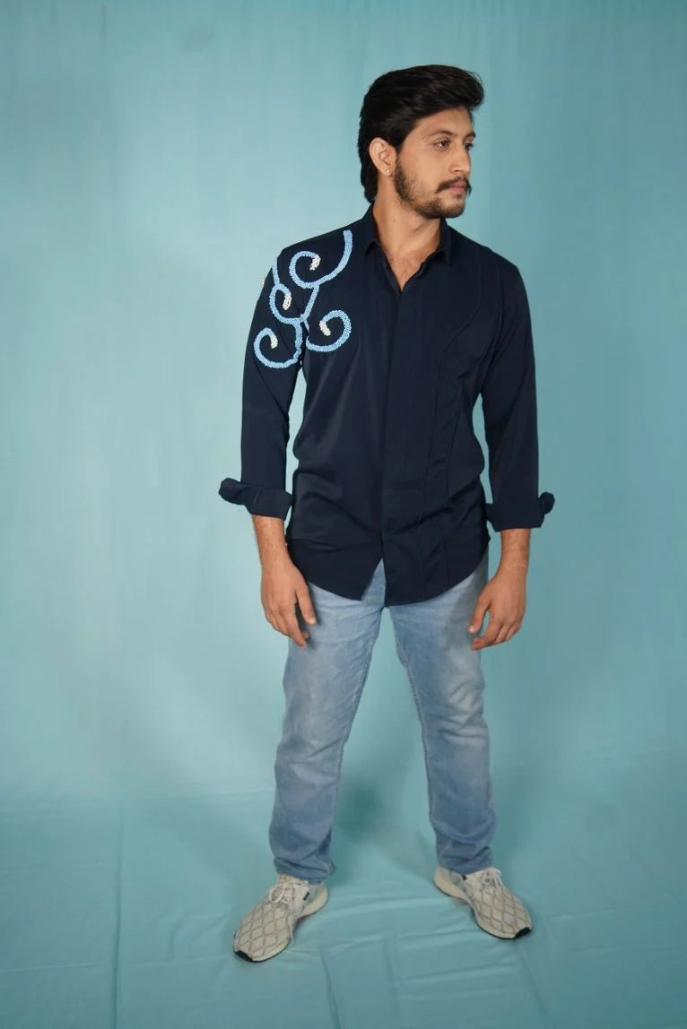 Navy Wavecrest Shirt